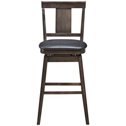 24 inch Swivel Upholstered Counter Height Bar Chair with Rubber Wood Legs