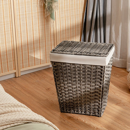 Foldable Handwoven Laundry Hamper with Removable Liner