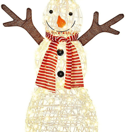 Indoor/Outdoor Christmas Lighted Snowman Decorations with Pre-Lit 80 Lights