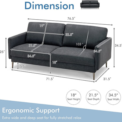 Modern Loveseat with Comfy Backrest Cushions