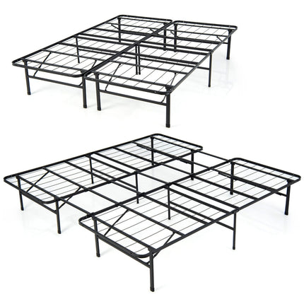 Full/King Size Folding Steel Platform Bed Frame for Kids and Adults