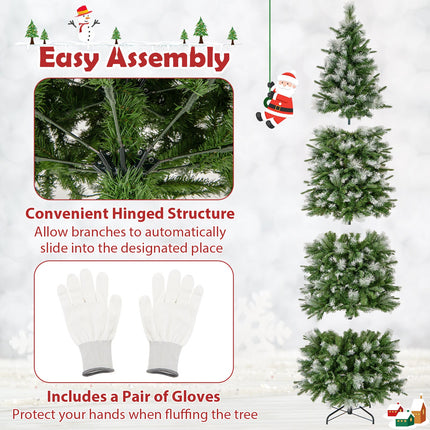 6/7.5/9 FT Artificial Christmas Tree with Warm-White LED Lights