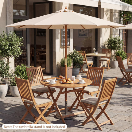 9 FT Patio Umbrella Outdoor Table Market Umbrella with 8 Sturdy Bamboo Ribs