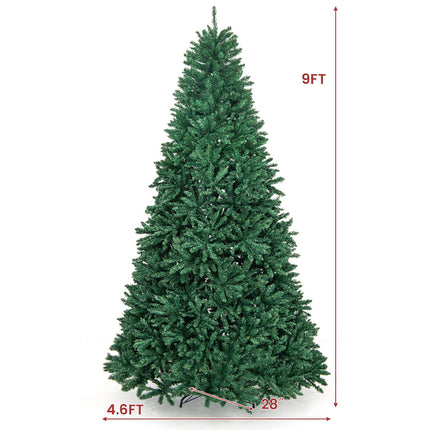 9 Feet Hinged Premium Artificial PVC Christmas Tree with Solid Metal Stand