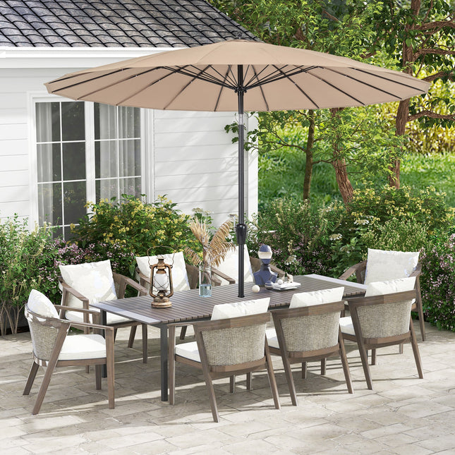 9 Feet Round Patio Umbrella with 18 Fiberglass Ribs