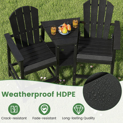 2-Seat Adirondack Chair All-Weather Adirondack Chair with Double Connecting Tray
