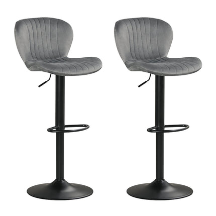 Adjustable Counter Height Chairs Set of 2 with Velvet Upholstered Backrests