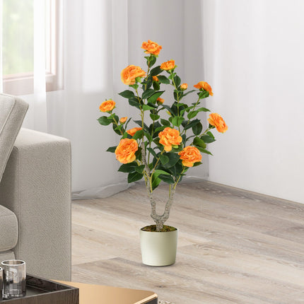 36 Inch Artificial Camellia Tree with Blooming Flower 1 Pack