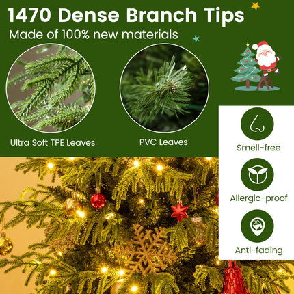 Artificial Christmas Tree with LED Lights and PVC Mixed Branch Tips
