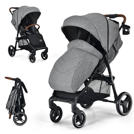 5-Point Harness Lightweight Infant Stroller with Foot Cover and Adjustable Backrest
