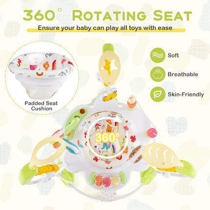 Baby Activity Center Height Adjustable Baby Bouncing Saucer with Interactive Toys