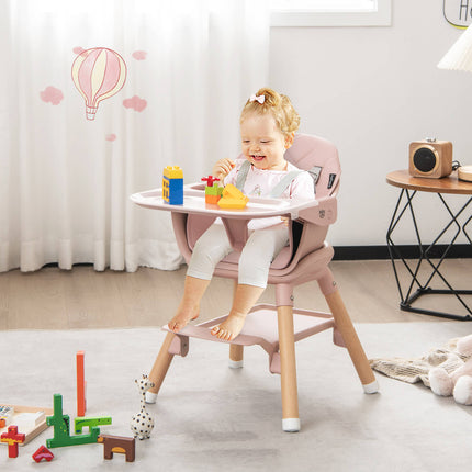6-in-1 Baby High Chair with Removable Dishwasher and Safe Tray-White