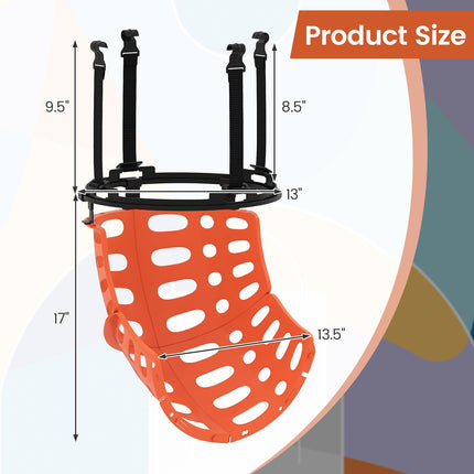 Basketball Return Attachment with 4 Tool-Free Detachable Hooks (Fit 18 Inch Rims)
