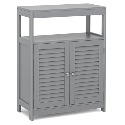 Freestanding Bathroom Floor Cabinet with Double Shutter Doors