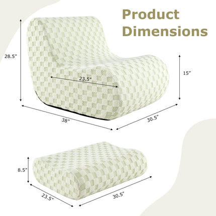 Bean Bag Chair with Ottoman and High Elasticity Sponge
