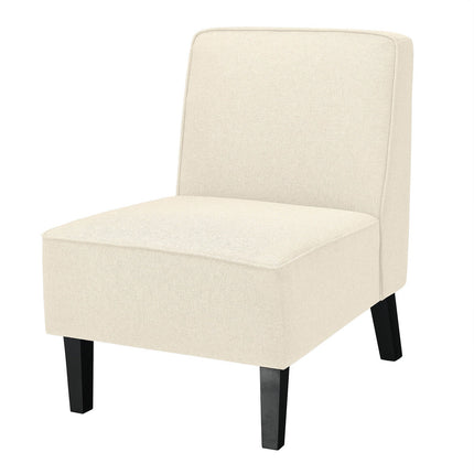 Modern Armless Accent Sofa Chair with Rubber Wood Legs