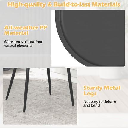 3 Piece Patio Chair Set with PP Seat and Tabletop for Porch