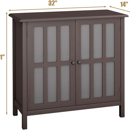 Glass Door Sideboard Console Storage Buffet Cabinet