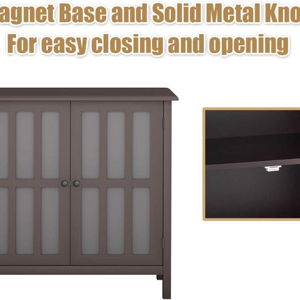 Glass Door Sideboard Console Storage Buffet Cabinet