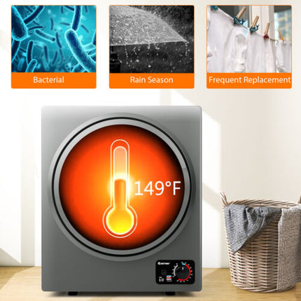 1.5 Cu .ft Clothes Dryer with with Stainless Steel Wall Mount