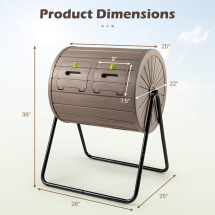 Compost Tumbler 37.5 Gallon Large Outdoor Compost Bin