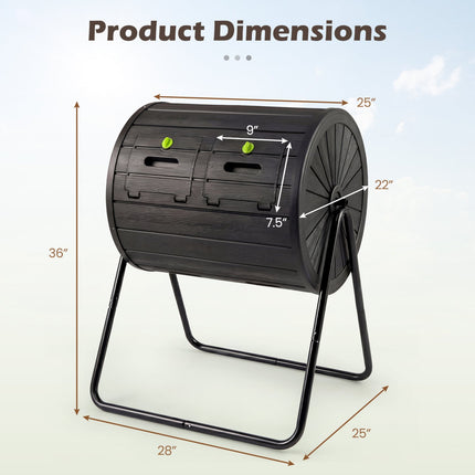 Compost Tumbler 37.5 Gallon Large Outdoor Compost Bin