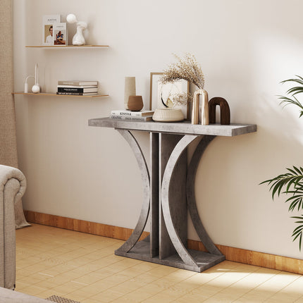 Console Table 39.5 Inch Rectangular Entryway Table with Geometric Frame