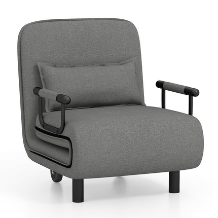 3-in-1 Convertible Sofa Bed with 5-Position Adjustable Backrest and Lumbar Pillow