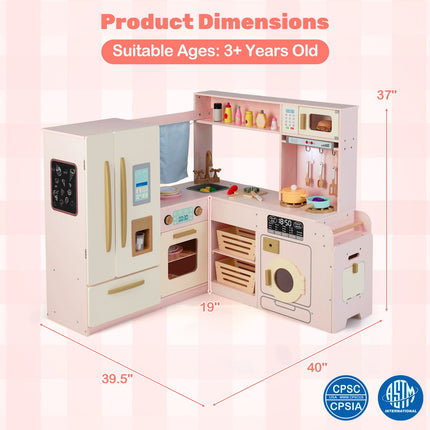 Corner Play Kitchen with Lights and Sounds for Ages 3+