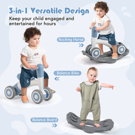 3 in 1 Rocking Horse with Detachable Balance Board and Seat