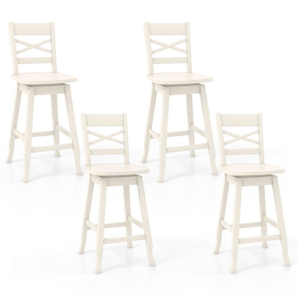 Swivel 24-Inch Counter Height Stool Set of 2 with Inclined Backrest