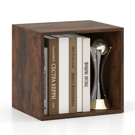 Cube Storage Organizer Stackable Open Book Shelf Wooden Display Shelving Unit