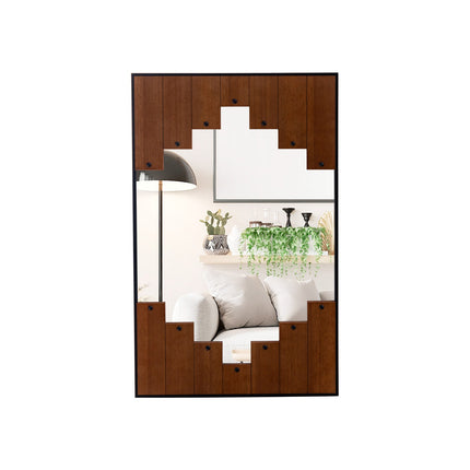 37.5 Inch x 26.5 Inch Decorative Rectangle Wall Mirror with Piano Key-Shaped Frame-Black
