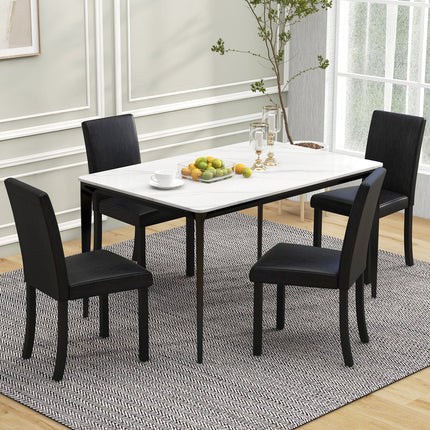 Dining Chair Set of 4 Upholstered Kitchen Dinette Chairs with Wood Frame