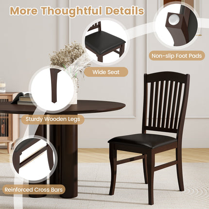 Dining Chairs Set of 2 Kitchen Side Chairs Mid-century Armless Dinette Chairs-Coffee