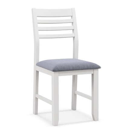 Wooden Dining Chair Set of 2 with Rubber Wood Frame and Padded Cushion