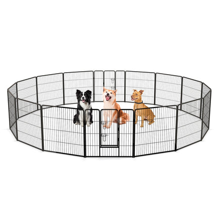 16 Panel 24/32/40 Inches Height Dog Playpen with Lock and Large Door