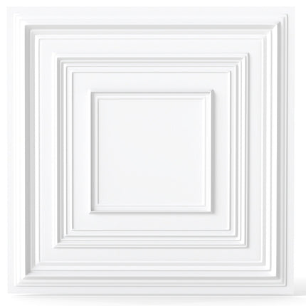 Drop Ceiling Tiles 24" x 24" PVC Ceiling Panels with 3D Decorative Patterns 12-Pack-White