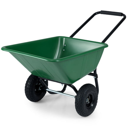 Dual-Wheel Wheelbarrow Garden Utility Cart with Pneumatic Tires