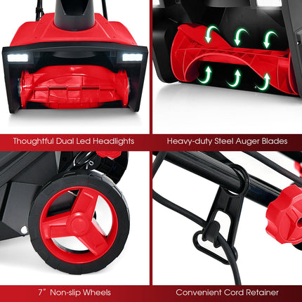 20 Inch 120V 15Amp Electric Snow Thrower with 180¬∞ Rotatable Chute