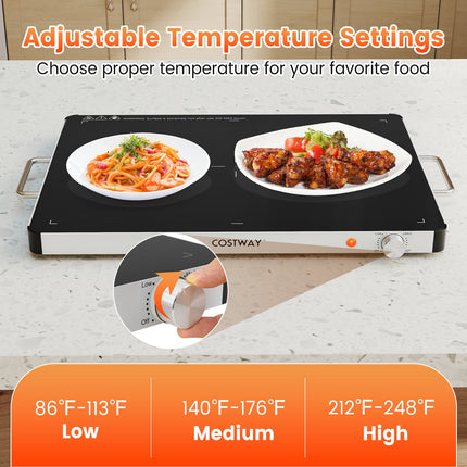 Electric Warming Food Warmer with Adjustable Temperature Control and Overheat Protection
