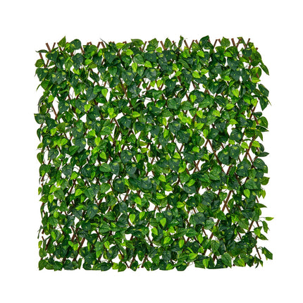 Expandable Fence Privacy Screen Decorative Faux Fencing Panel with Real Willow Frame
