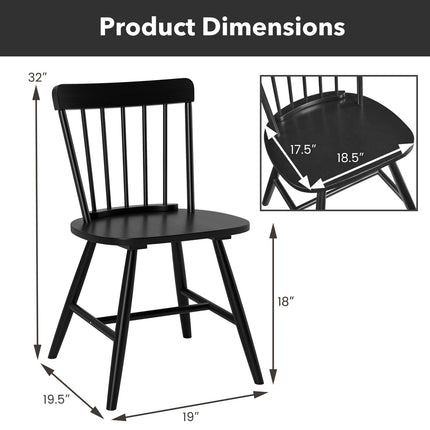 Farmhouse Kitchen Chair Set of 2 with Rubber Wood Frame