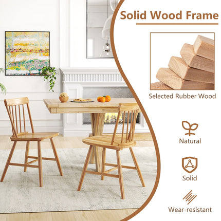 Farmhouse Kitchen Chair Set of 2 with Rubber Wood Frame
