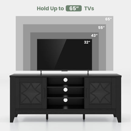 Farmhouse TV Stand for TVs Up to 65 Inches 4 Adjustable Shelves