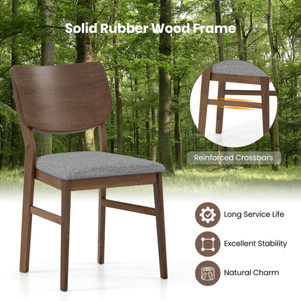 Farmhouse Upholstered Kitchen Chairs Set of 2 with Rubber Wood Frame