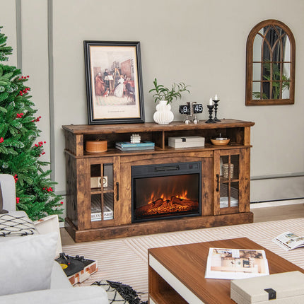 Fireplace TV Stand for TVs Up to 65 Inch with Side Cabinets and Remote Control