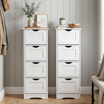 4-Drawer Freestanding Floor Cabinet with Anti-Toppling Device
