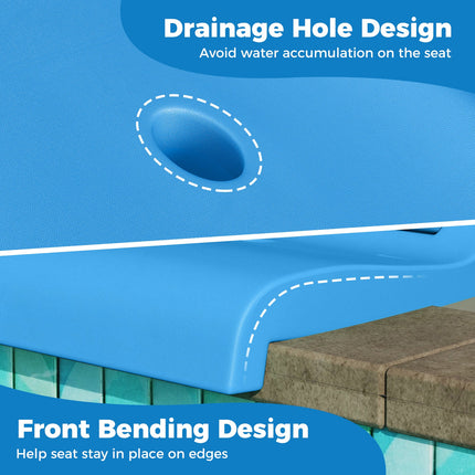 Foldable Outdoor Pool Chair with Handle and Back Support