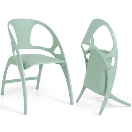Folding Dining Chairs Set of 2 with Armrest and High Backrest